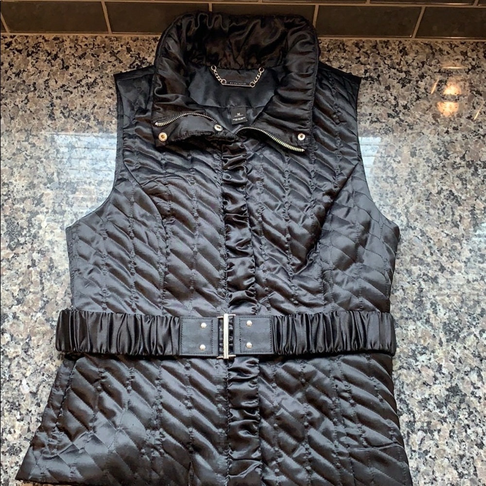 WHBM Black Quilted Vest